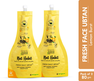 Nat Habit Fresh Lemon Burst Ubtan Scrub For Skin Softening With Lemon & Wild Turmeric Men & Women All Skin Types Face Wash(80 g)