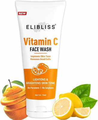 ELIBLISS Skin Brightening Vitamin C Face wash for Dark Spot Corrector & Radiance Face Men & Women All Skin Types Face Wash(75 ml)