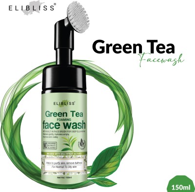 ELIBLISS Green Tea Foaming  for Purifying Skin, Improving Radiance - No Parabens Face Wash(150 ml)