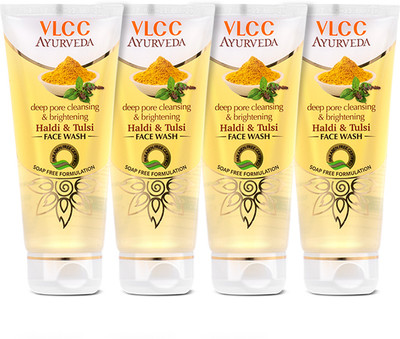 VLCC Ayurveda Deep Pore Cleansing Haldi & Tulsi  - 100 ml (Pack of 4) Face Wash(400 ml)