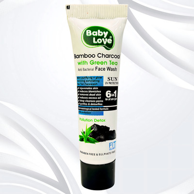Baby Love Charcoal Green Tea |Anti-Tan, Anti-Bacterial, Sulphate Free, Acne Skin Men & Women All Skin Types Face Wash(20 g)