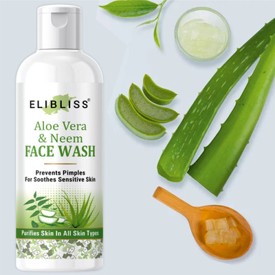 ELIBLISS Neem& Aloe Vera ExtractsAcne Control and Pore Cleansing Gel Men & Women All Skin Types Face Wash(50 ml)
