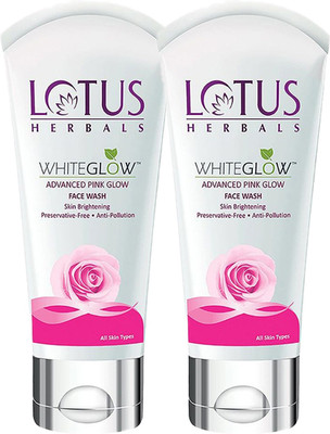 LOTUS HERBALS WhiteGlow Advanced Pink Glow  For Skin Brightening & Gentle Cleansing with Anti-Pollution Property, Preservative Free formula Face Wash(200 g)