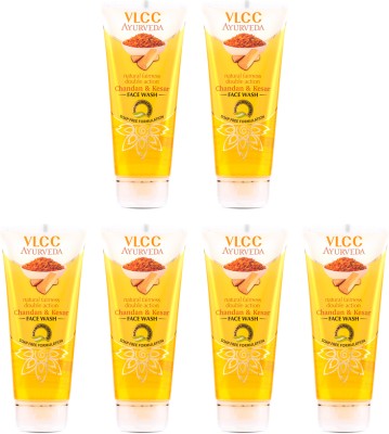VLCC Ayurveda Natural Fairness Chandan & Kesar  (Pack of 6) Face Wash(600 ml)