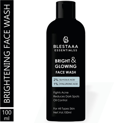 blestaaa essentialss Skin Naturals Bright Complete Glycolic Acid & Hyaluronic Acid Brighter & Glowing Men All Skin Types Face Wash(100 ml)
