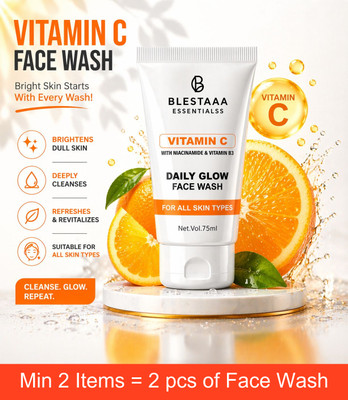 blestaaa essentialss Vitamin C Glow & Nourish | With Niacinamide & Vitamin E | Bright Skin Men & Women All Skin Types Face Wash(75 ml)