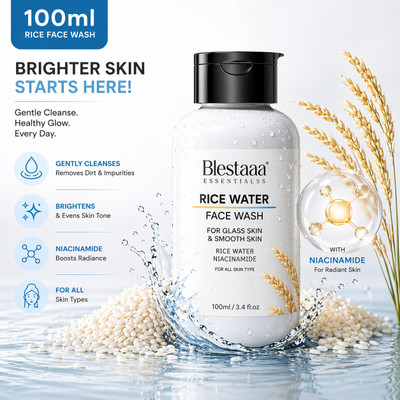 blestaaa essentialss Rice With Rice Water & Niacinamide for Glass Skin Men & Women All Skin Types Face Wash(100 ml)
