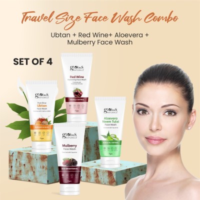 Globus Naturals Face Care Combo -Ubtan, Red Wine, Aloe Vera Neem Tulsi, Mulberry Face Wash(300 g)