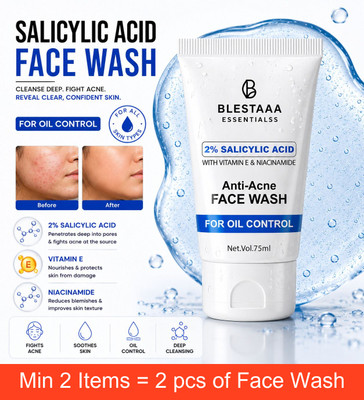 blestaaa essentialss Salicylic Acid for Clear Balanced Skin With Niacinamide + Vitamin E. Men All Skin Types Face Wash(75 g)