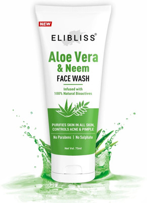 ELIBLISS Aloe Vera & Neem for Acne Control and Pore Cleansing Gel Men & Women All Skin Types Face Wash(75 ml)