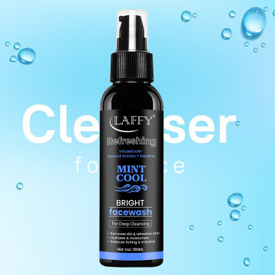 LAFFY Minty Fresh Ocean  – Acne Control & Hydration Boost | Natural Ingredients Face Wash(100 ml)