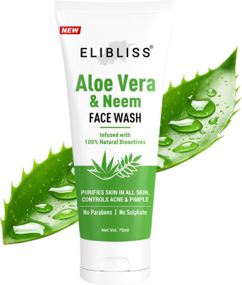 ELIBLISS Naturals Nourishing Aloe Vera & Neem Gel Men & Women Dry Skin Face Wash(75 ml)