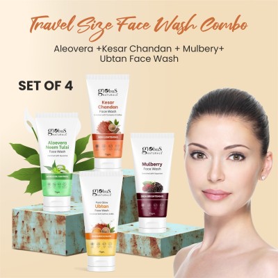 Globus Naturals Face Care Combo- Aloevera, Kesar Chandan, Mulberry, Ubtan Face Wash(300 g)