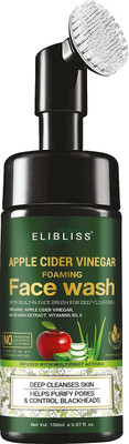 ELIBLISS Apple Cider Vinegar Foaming with Apple Cider Vinegar & Aloe Vera Water, ACV Foaming with Brush for Deep Cleansing – 150ml  Face Wash(150 ml)