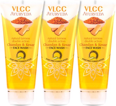 VLCC Ayurveda Natural Fairness Chandan & Kesar  (Pack of 3) Face Wash(300 ml)