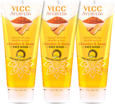 VLCC Ayurveda Natural Fairness Chandan & Kesar  (Pack of 3) Face Wash(300 ml)