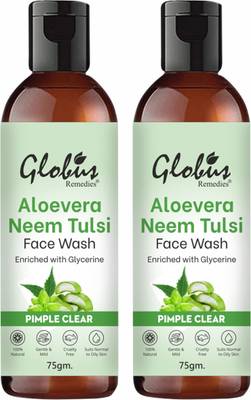 Globus Remedies Aloe Vera Neem Tulsi Pimple Clear  Men & Women Oily Skin Face Wash