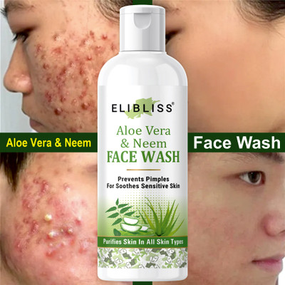 ELIBLISS Aloe Vera Neem Acne Fight for Skin Brightening & Whitening Gel Men & Women All Skin Types Face Wash(50 ml)