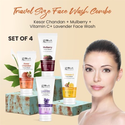 Globus Naturals Face Care Combo- Kesar Chandan, Mulberry, Vitamin C, Lavender Face Wash(300 g)