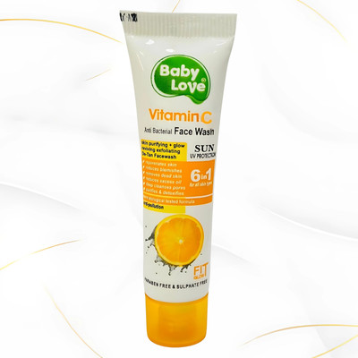 Baby Love Facewash Vitamin-C Brightening,Hydrating, Sulphate Free Unisex Natural Men & Women All Skin Types Face Wash(20 g)