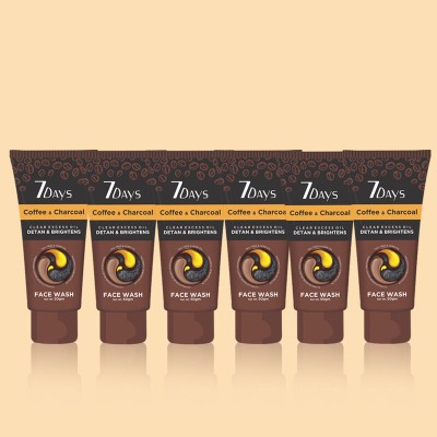 KISRA 7Days Coffee & Charcoal Skin Purifying and Deep Detox, Fights Pollution, Blackheads Face Wash(300 g)