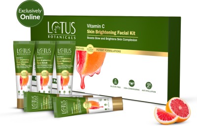 Lotus Botanicals Vitamin C Skin Brightening 5 Step Facial Kit|Boosts Glow(44 g)