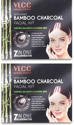 VLCC Activated Bamboo Charcoal Facial Kit (Pack of 2)(2 x 60 g)