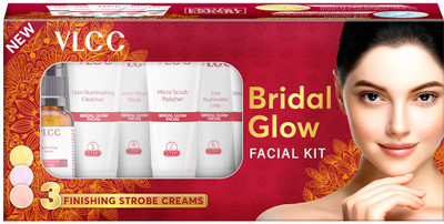 VLCC Bridal Glow Facial Kit | HA, Niacinamide, Vitamin C & Tint Illuminators(49 g)