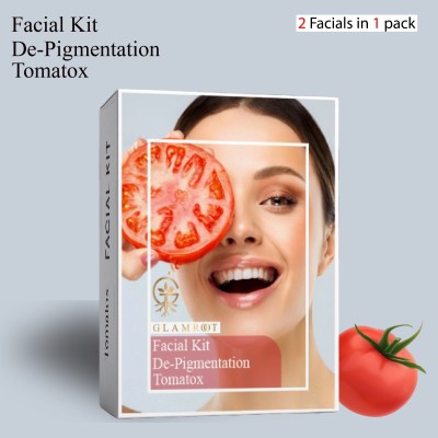 glamroot Tomato De-Pigmentation Facial Kit (2 Facial In 1 Pack) Detox Your Skin Naturally(50 g)