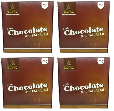 Khadi Pure Gramodyog Herbal Chocolate Mini Facial Kit (Pack Of 4) (300G)(4 x 75 g)