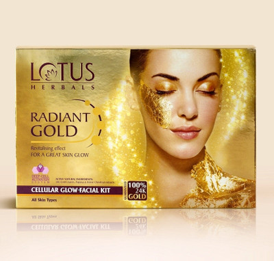 LOTUS HERBALS RADIANT GOLD Cellular Glow Salon Grade Single 
Facial Kit(37 g)
