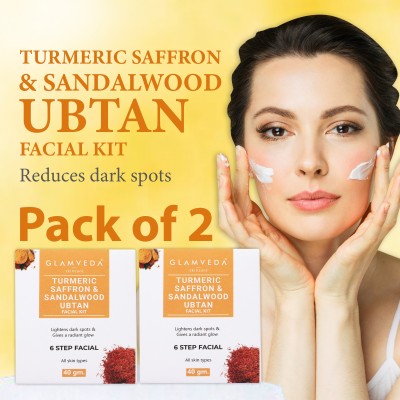 GLAMVEDA Turmeric Saffron & Sandalwood Ubtan Facial Kit(2 x 40 g)