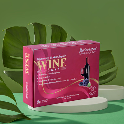 Mexico herbs HYDRA KOREAN RED WINE FACIAL KIT FOR WOMEN GOLDEN O3 GLOW WITH PAPAYA EXTRACT(60 g)