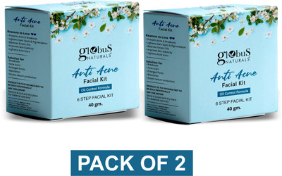 Globus Naturals Anti Acne 6 Step Facial Kit, (Pack-2) 40 gm(2 x 40 g)