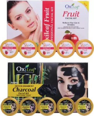 S.N.OVERSEAS Aroma Detox Bamboo Charcoal & Fruit Facial Kit Combo(2 x 700 g)