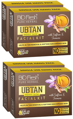 Biofresh Instant Radiance Ubtan Facial Kit Exfoliating Kit for Even Skin Tone(4 x 46 g)
