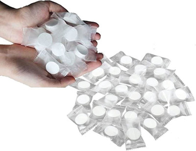 Glamezone Magic Tablets Coin Tissue Mini Compressed Cotton Towel, Disposable Biodegradable(100 Tissues)