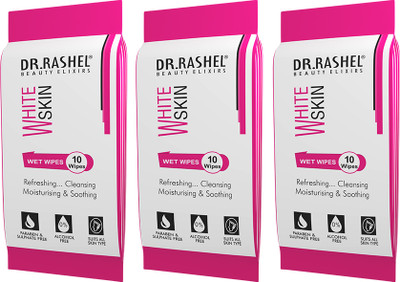 DR.RASHEL Face Moisturizing White Skin Facial Wipe 3 x10 Dirt & Makeup Remover wet wipes(30 Tissues)