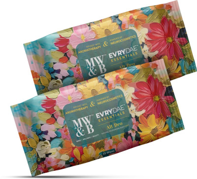 MW&B EVRYDAE Essentials Alt Deo Body Wet Wipes Tissue Towelette Pads Cloths(50 Tissues)