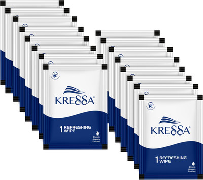 KRESSA Refreshing and Cleansing Wet Wipes | PH Balanced | Pack of 100(100 Tissues)