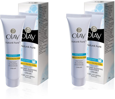 Olay Natural Aura Vitamin B3, Pro B5, E With Uv Protection Cream, 20 Gm Pack of 2(40 g)