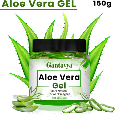 Gantavya 100% Bio Organic Aloe Vera Gel For Skin Acne, Scars,Dark spots Face & Hair Care(150 ml)