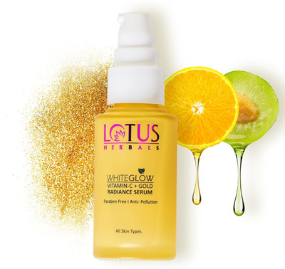 LOTUS HERBALS WhiteGlow Vitamin C and Gold Radiance Face Serum | For Dull & Dry Skin |(15 ml)