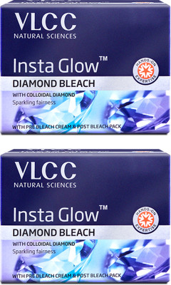 VLCC Insta Glow Diamond Bleach - Diamond Powder Bleach & Sparkling Fairness(2 x 402 g)