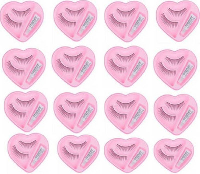 ShopCircuit false eyelash with glue set [pack of 12] waterproof & reusable(Pack of 12)