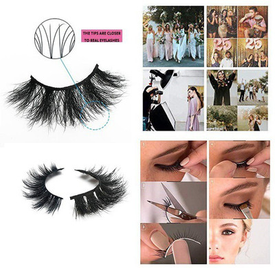 Amaryllis Makeup Handmade Messy Cross Style False Eyelashe(Pack of 1)