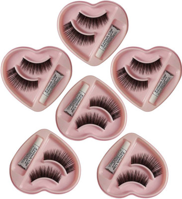 JOTKAPARKASH False-Fake Eyelashes With glue pack of 6 pair(Pack of 6)