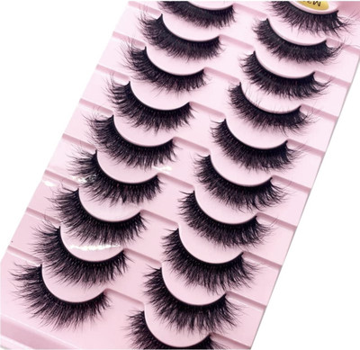 Bombay Vanity False Eyelash Eye Makeup Long Natural 10 Pair Reusable False Eyelashes(Pack of 10)