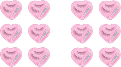 JOTKAPARKASH False-Fake Eyelashes With Glue Set Natural (Pair of 12)WholeSale Pack(Pack of 12)