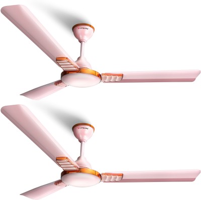 Longway Wave P2 1200 mm 3 Blade Ceiling Fan(Ultra High Speed | Pink | Pack of 2)